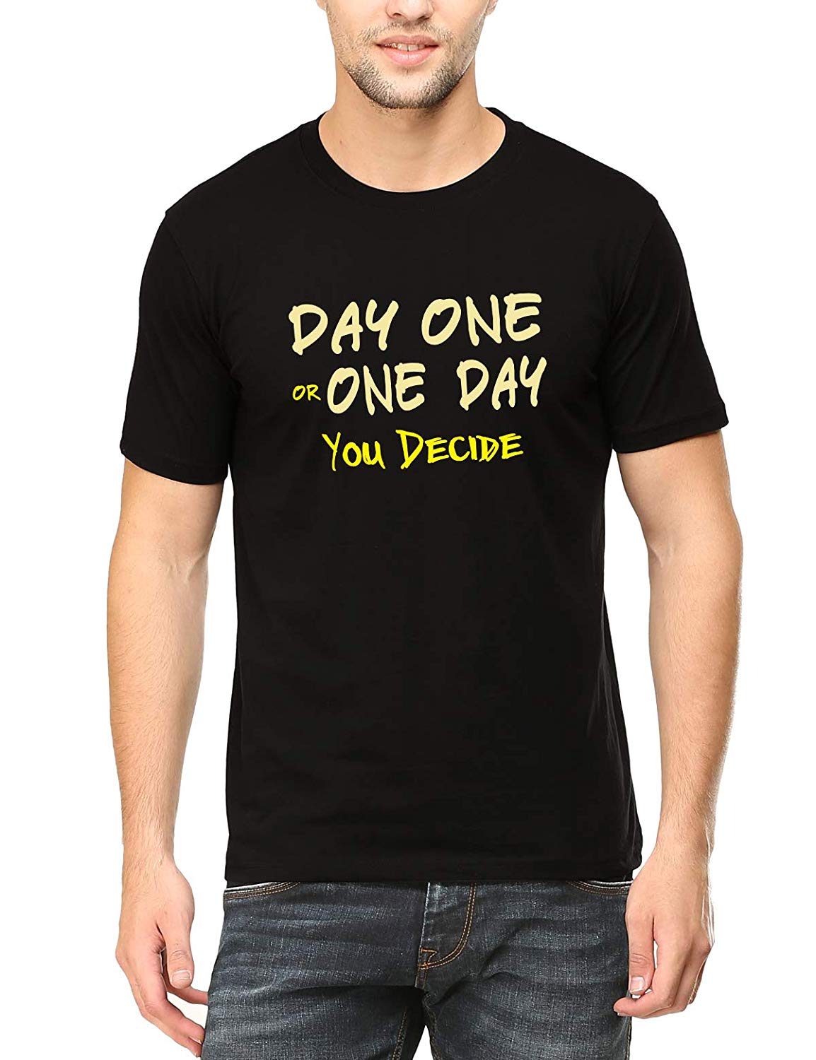 Buy Swag Swami Men's Day One Or One Day You Decide Cycling Motivation T- Shirt Online in India