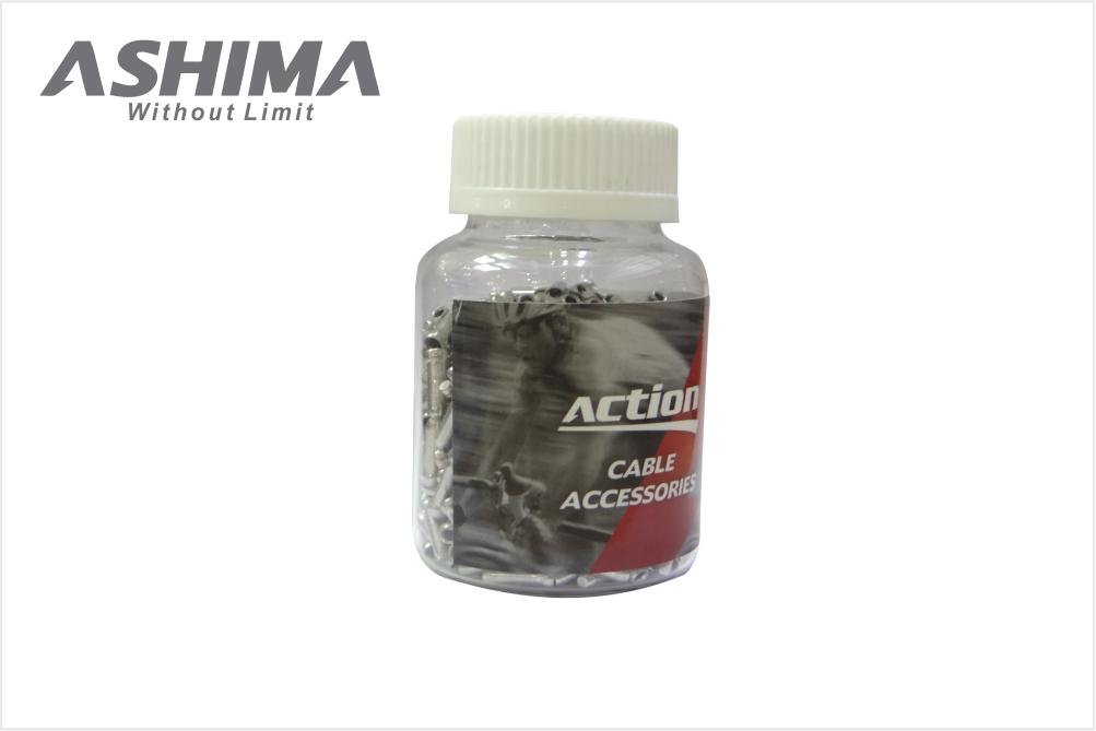 Action 1.8mm Bottle of 500 Cable End, Black - フレーム、パーツ