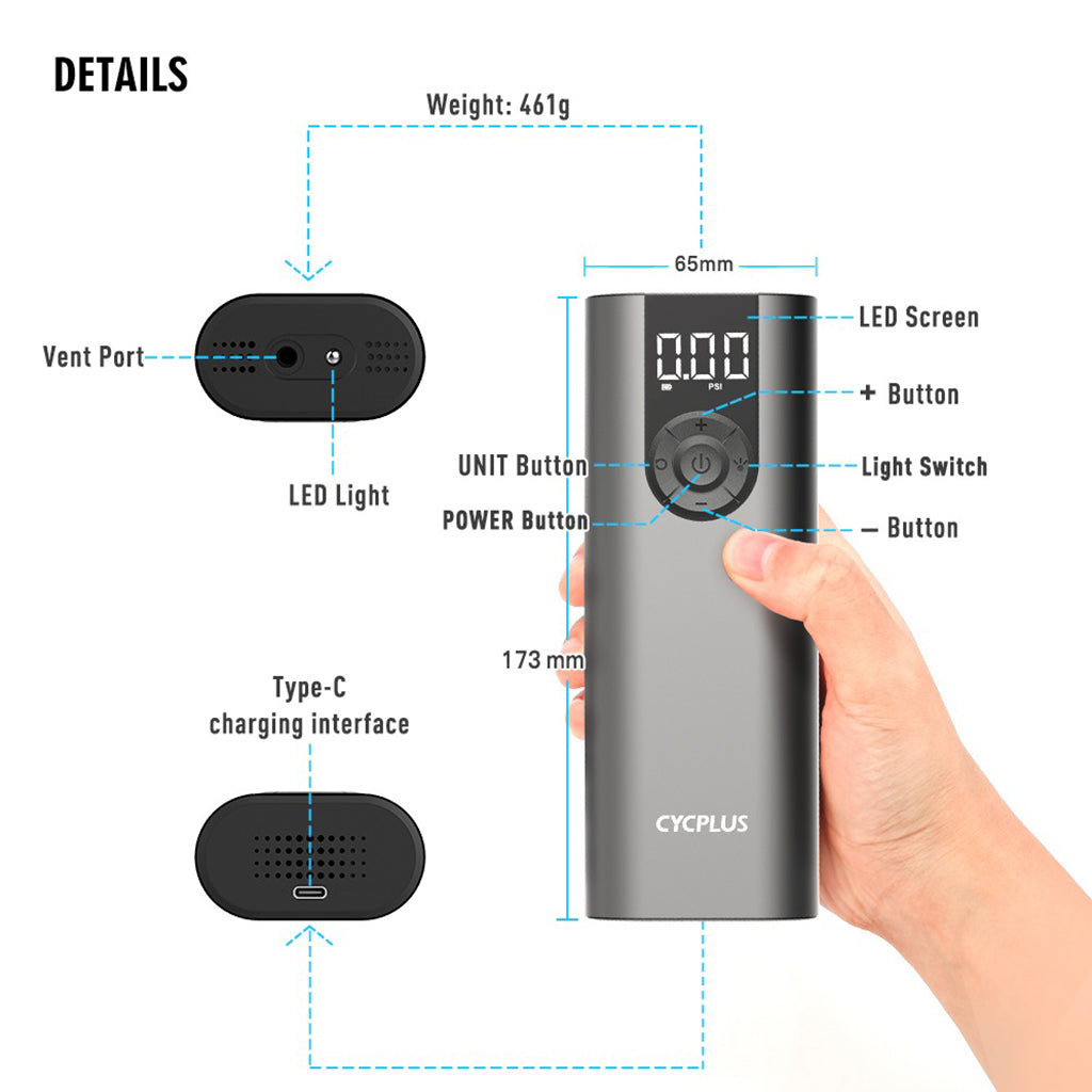 Cycplus A8 Electric Air Pump - Cyclop.in