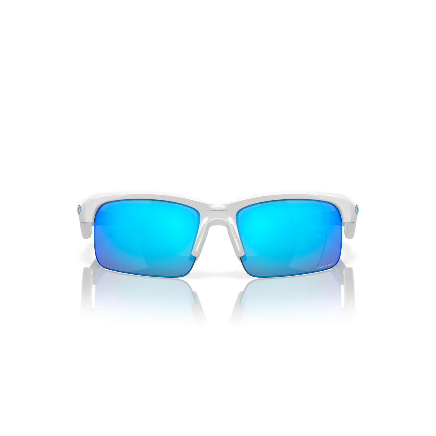 Oakley Capacitor Prizm Sapphire Lenses, Polished White Frame - (Youth Fit) - Cyclop.in