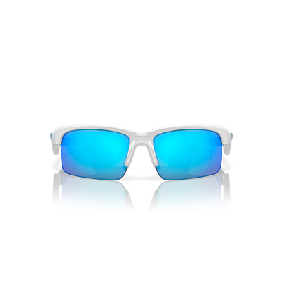 Oakley Capacitor Prizm Sapphire Lenses, Polished White Frame - (Youth Fit) - Cyclop.in