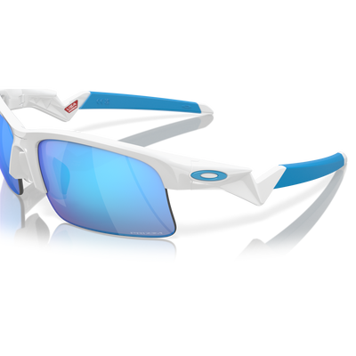 Oakley Capacitor Prizm Sapphire Lenses, Polished White Frame - (Youth Fit) - Cyclop.in