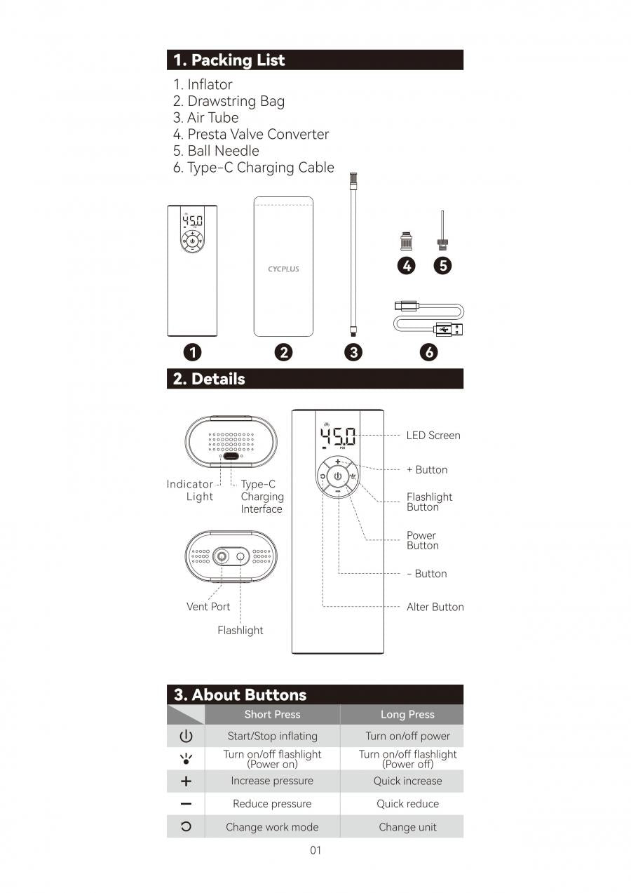 Cycplus A8 Electric Air Pump - Cyclop.in