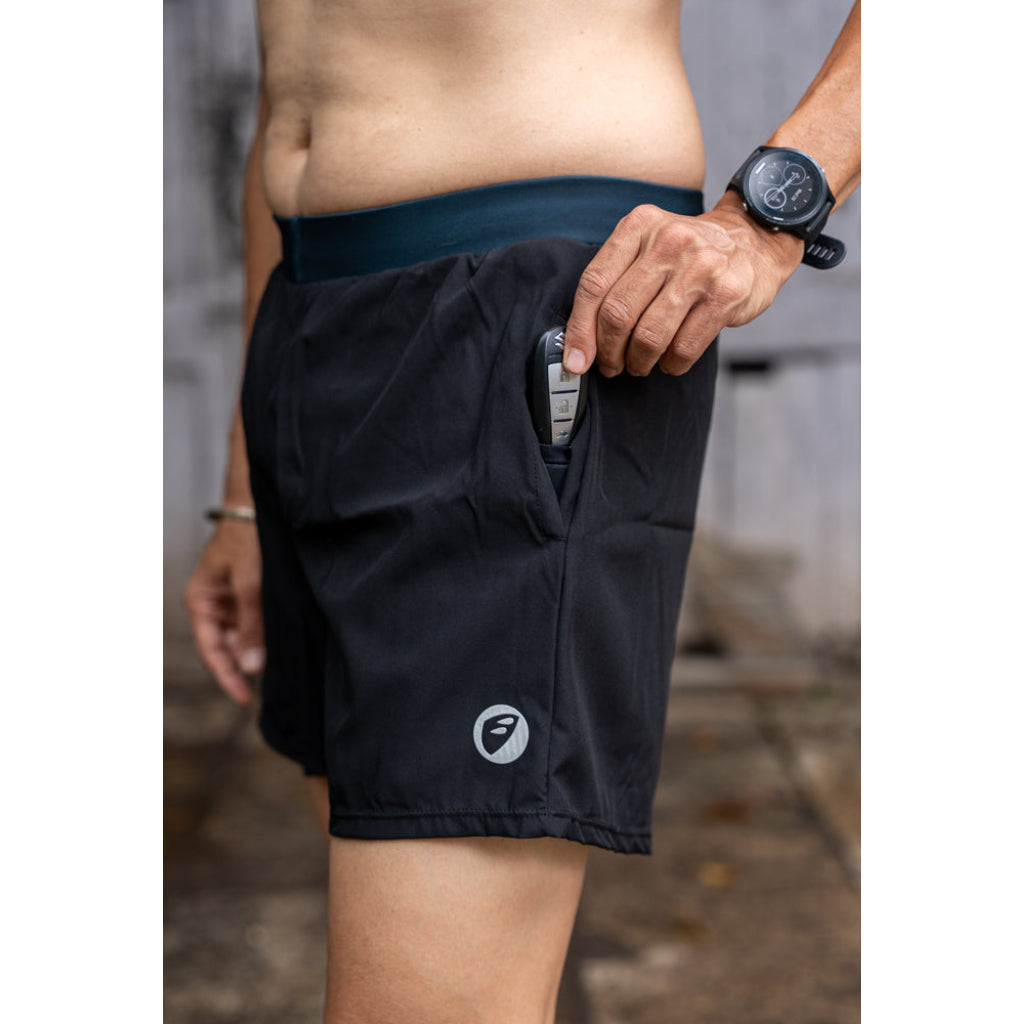 Apace Carbon Men's 5 inch Running Shorts - Black - Cyclop.in