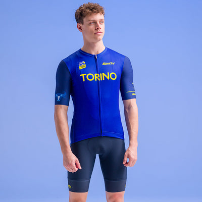 Sanitini Tour De France Torino Bibshorts - Navy Blue - Cyclop.in