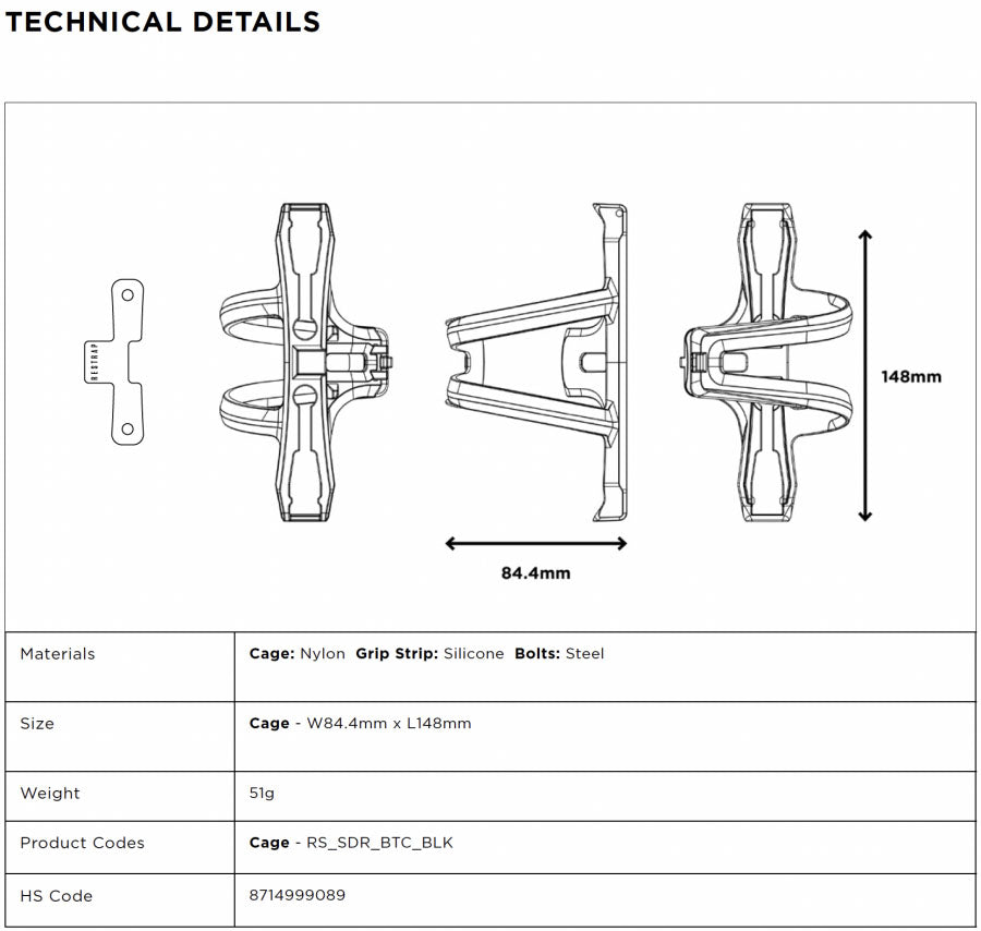 Restrap Side Release Bottle Cage - Cyclop.in