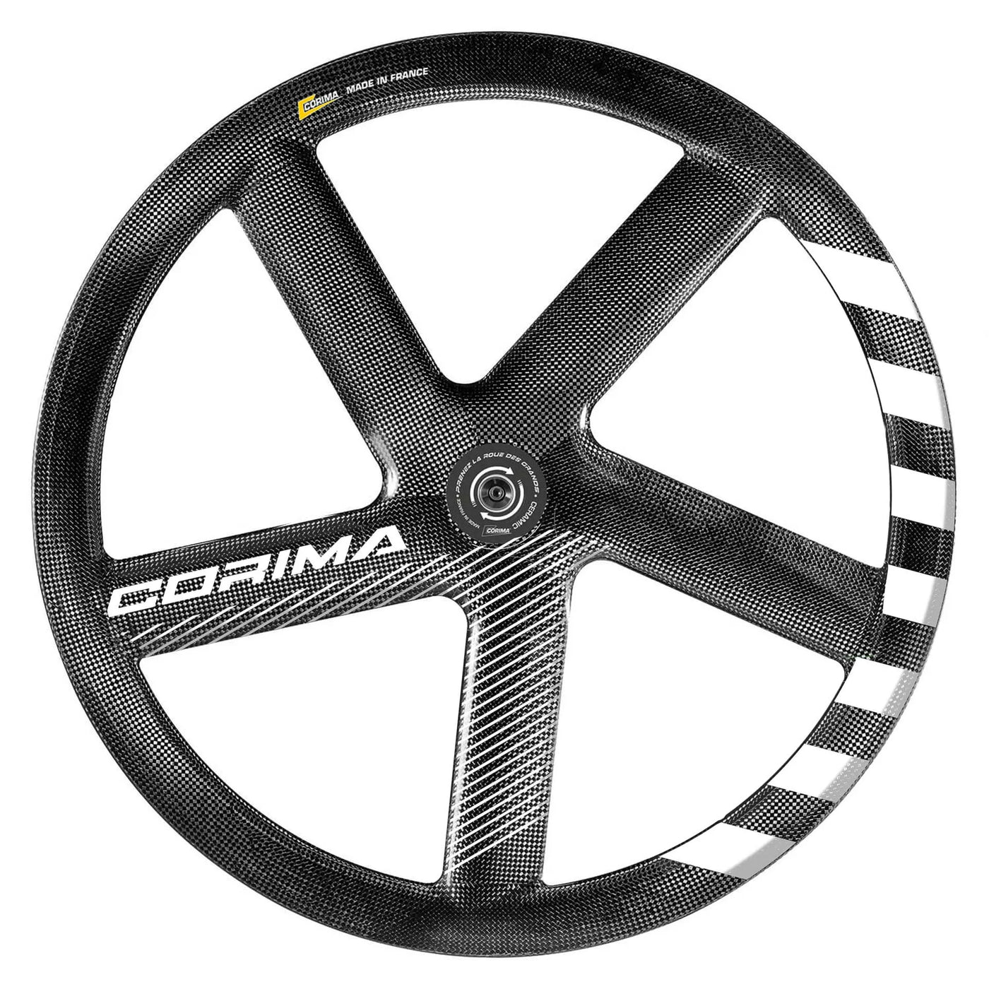 Corima HM 5 Spoke Carbon Tubular Track Wheel - White Stripes - Cyclop.in