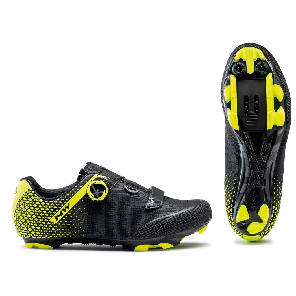 Northwave Origin Plus 2 Shoes - Black/Yellow Fluo