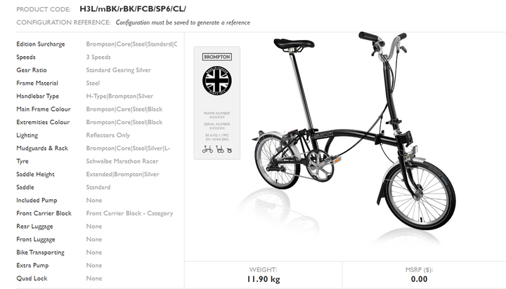 Brompton frame material sale