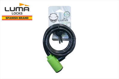 Luma Enduro 7334 Spiral Cycle Lock 185cm Green - Cyclop.in