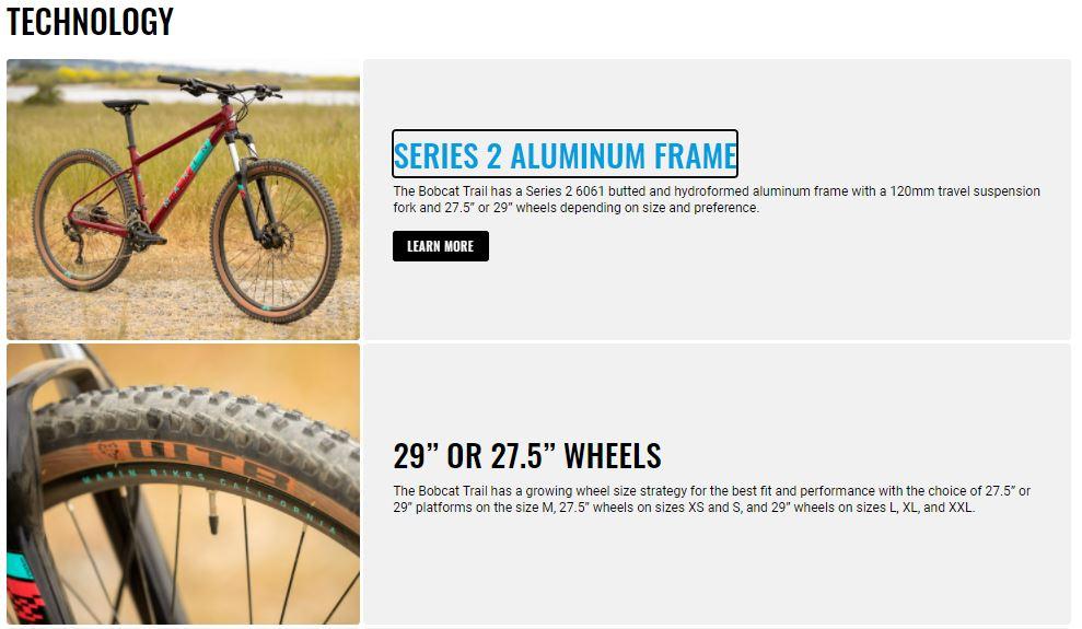 Marin aluminum mountain online bike